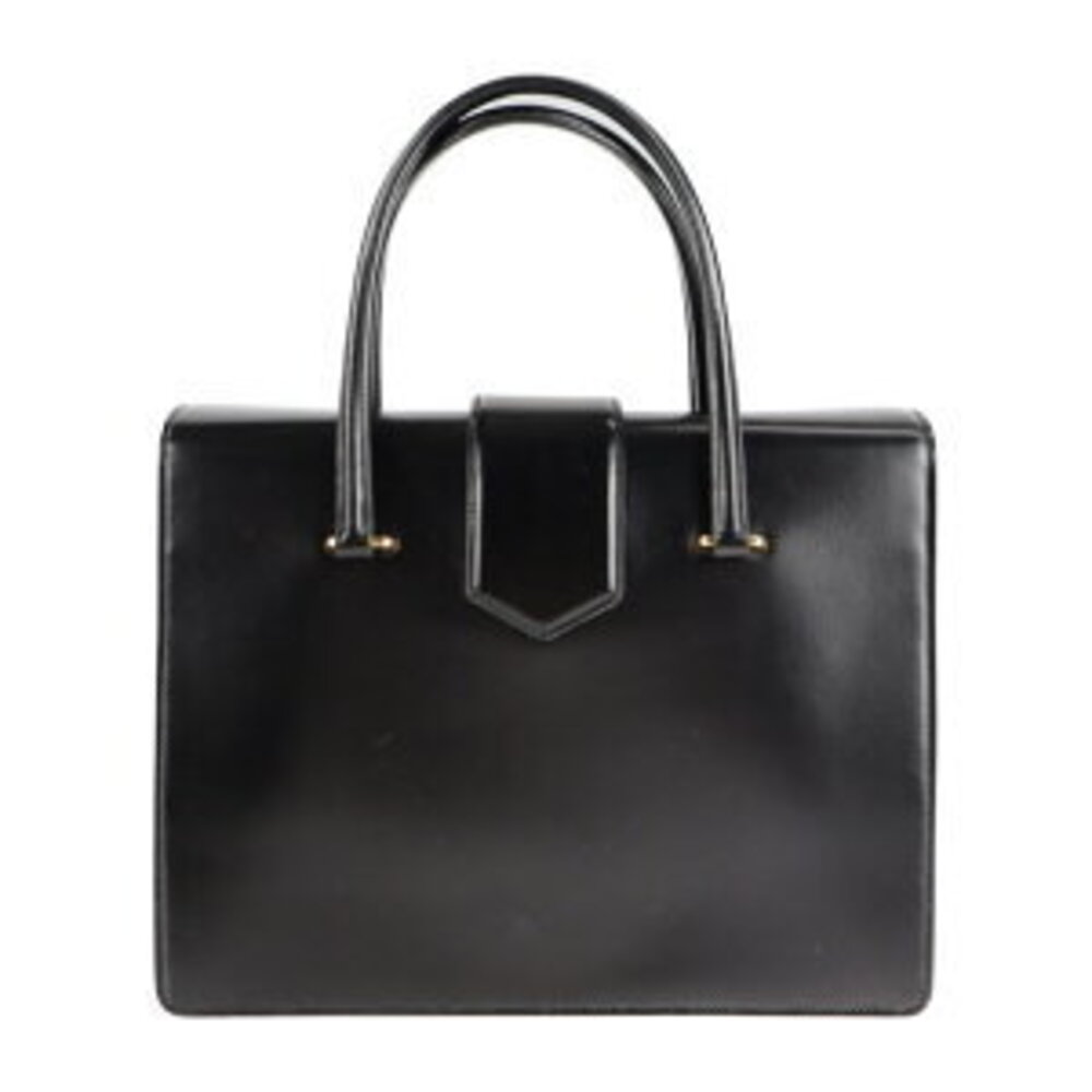 PRADA Turnlock handbag black calf leather yellow - Picture 3 of 9
